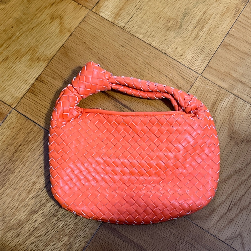 Anthropologie Coral Woven Mini Bag